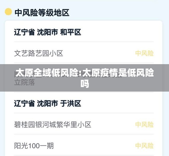 太原全域低风险:太原疫情是低风险吗