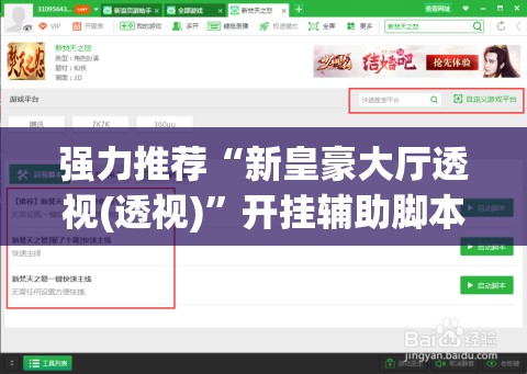 强力推荐“新皇豪大厅透视(透视)”开挂辅助脚本+详细开挂安装教程