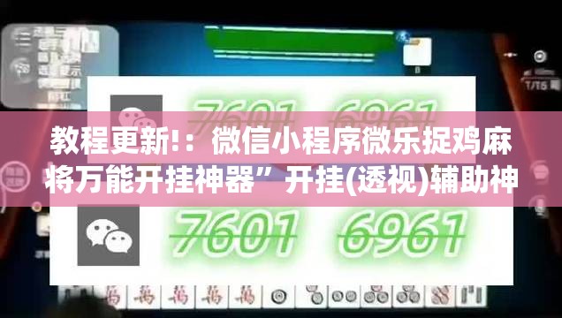 教程更新!：微信小程序微乐捉鸡麻将万能开挂神器”开挂(透视)辅助神器