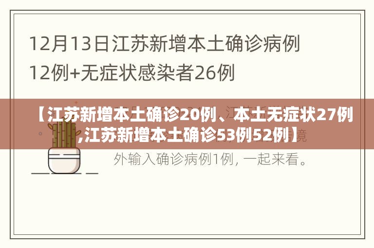 【江苏新增本土确诊20例	、本土无症状27例,江苏新增本土确诊53例52例】