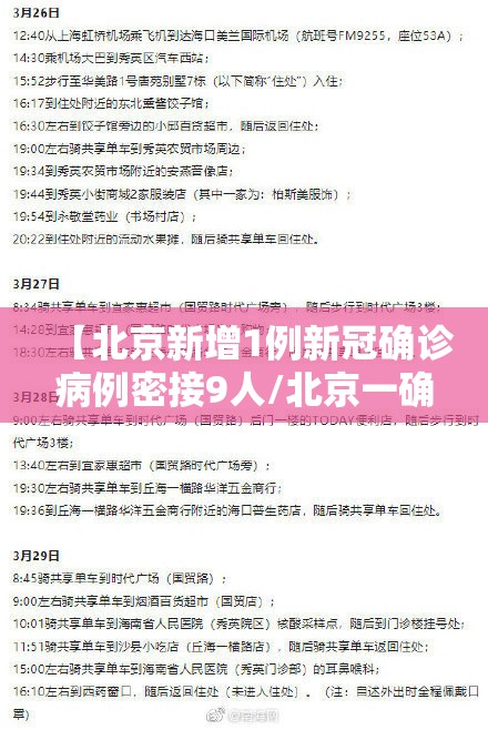 【北京新增1例新冠确诊病例密接9人/北京一确诊病例密接者轨迹】
