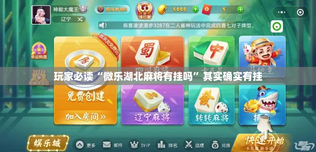 玩家必读“微乐湖北麻将有挂吗”其实确实有挂