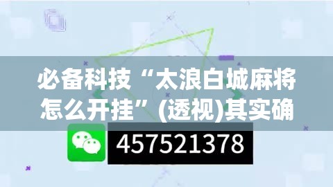 必备科技“太浪白城麻将怎么开挂	”(透视)其实确实有挂