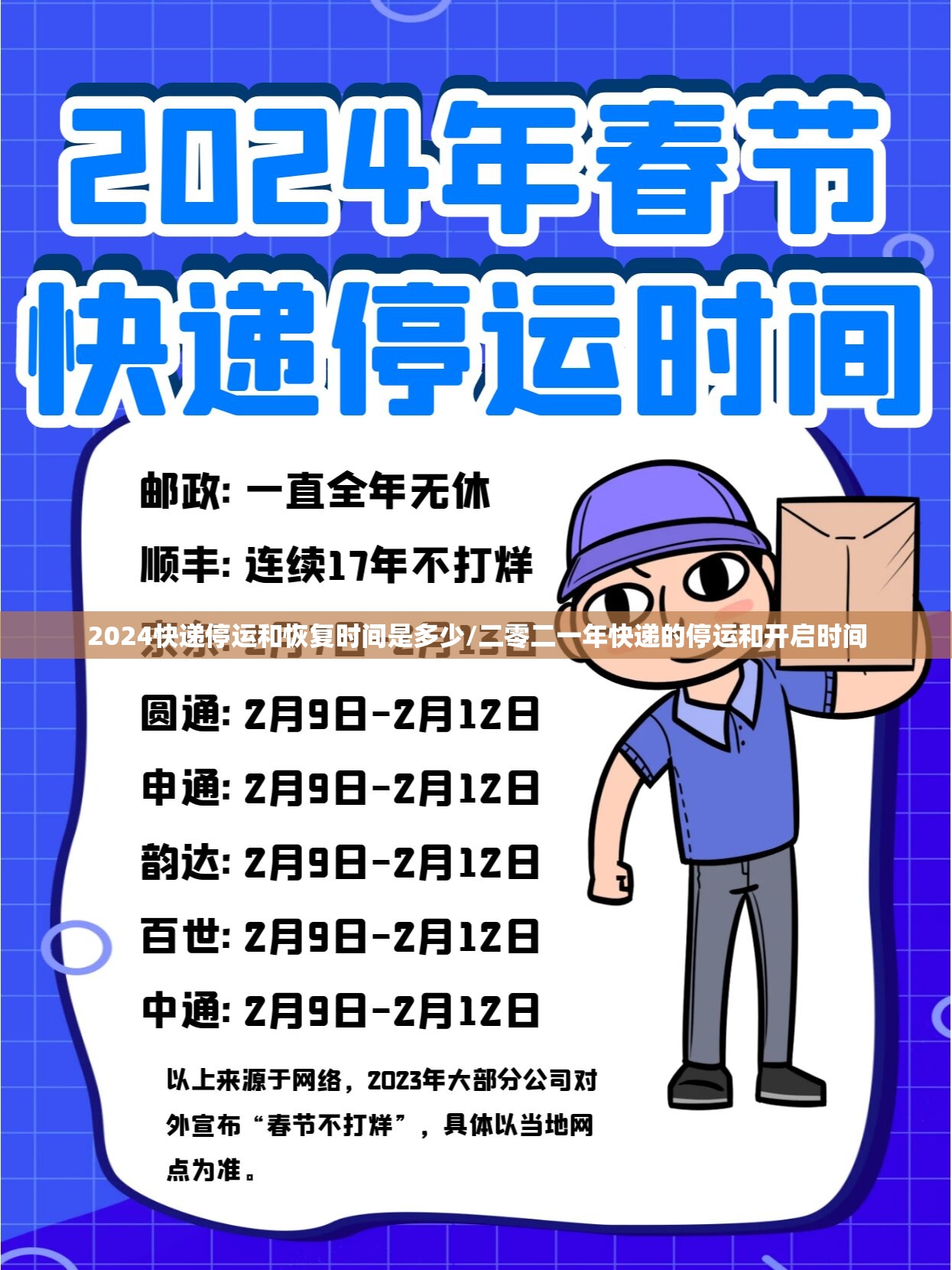 2024快递停运和恢复时间是多少/二零二一年快递的停运和开启时间