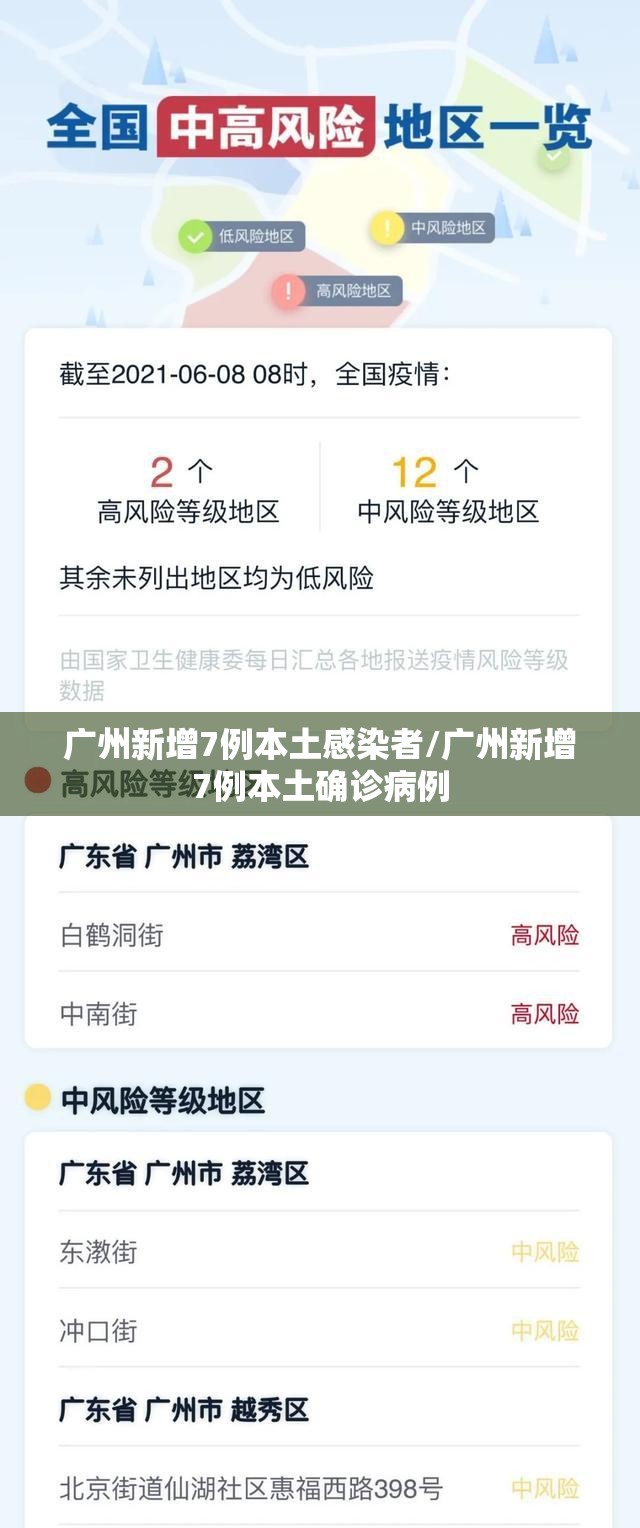 广州新增7例本土感染者/广州新增7例本土确诊病例