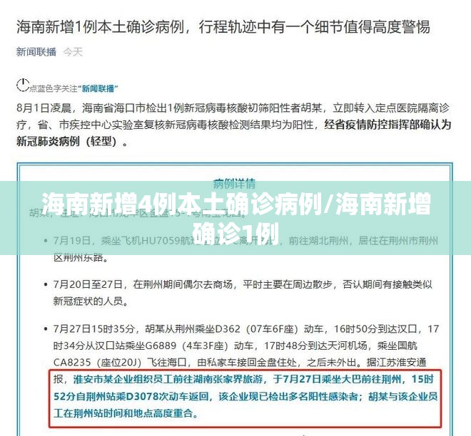 海南新增4例本土确诊病例/海南新增确诊1例