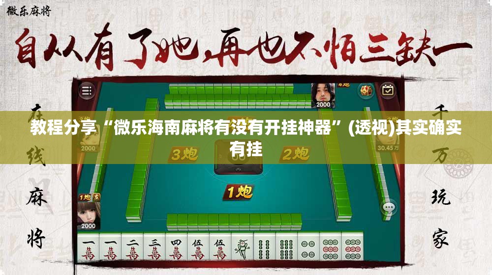 教程分享“微乐海南麻将有没有开挂神器”(透视)其实确实有挂