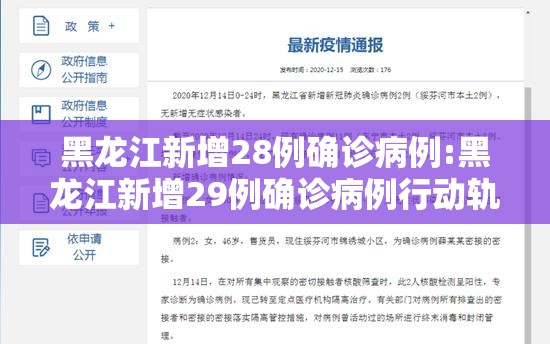 黑龙江新增28例确诊病例:黑龙江新增29例确诊病例行动轨迹