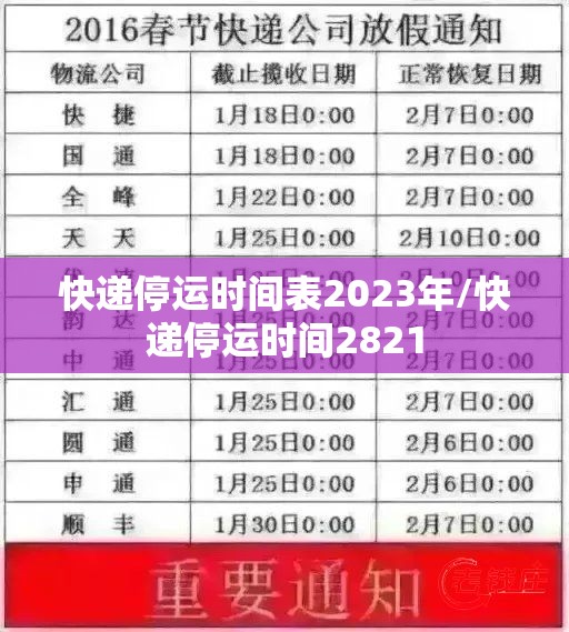 快递停运时间表2023年/快递停运时间2821