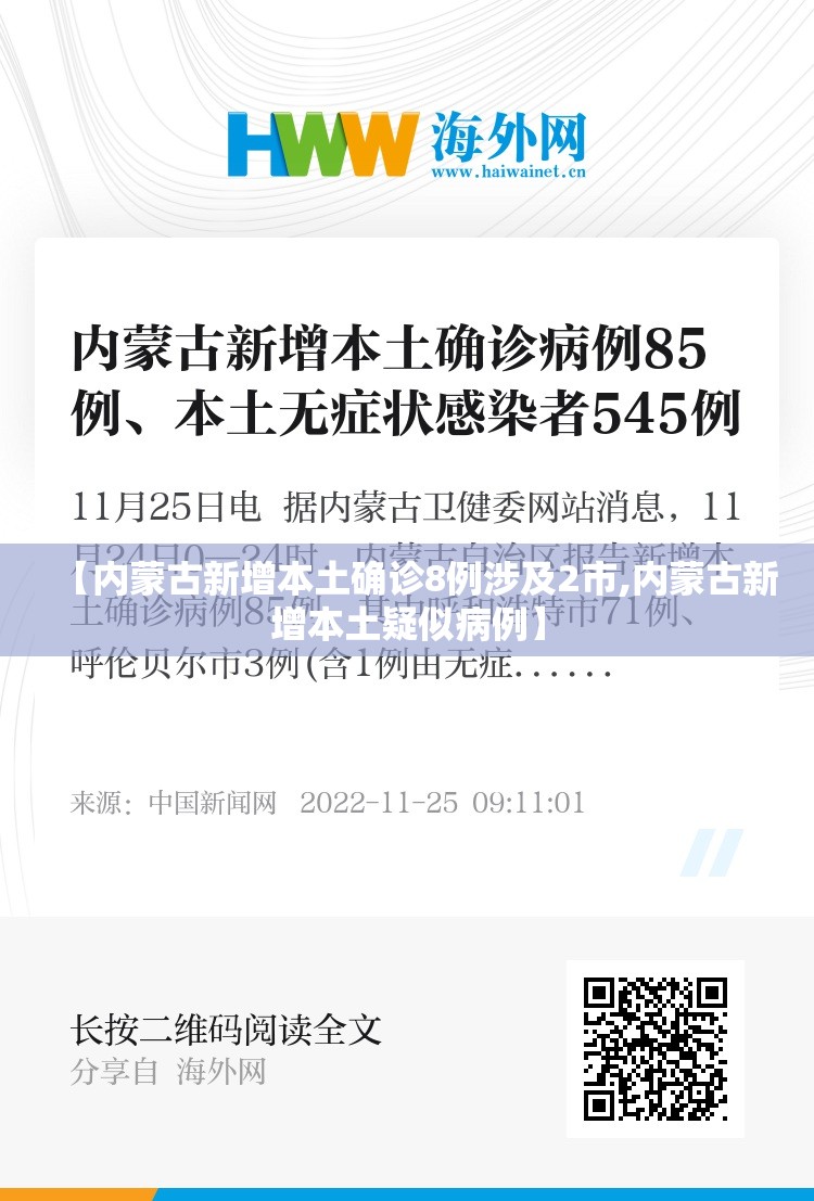 【内蒙古新增本土确诊8例涉及2市,内蒙古新增本土疑似病例】