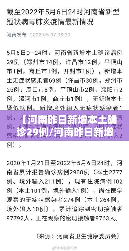 【河南昨日新增本土确诊29例/河南昨日新增32例本土确诊】
