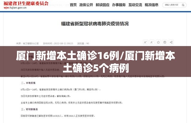 厦门新增本土确诊16例/厦门新增本土确诊5个病例
