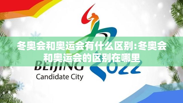 冬奥会和奥运会有什么区别:冬奥会和奥运会的区别在哪里