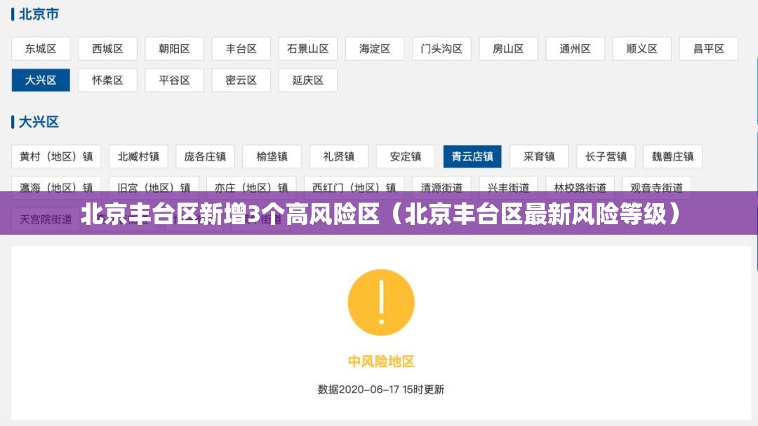北京丰台区新增3个高风险区（北京丰台区最新风险等级）