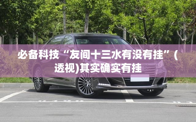 必备科技“友间十三水有没有挂”(透视)其实确实有挂