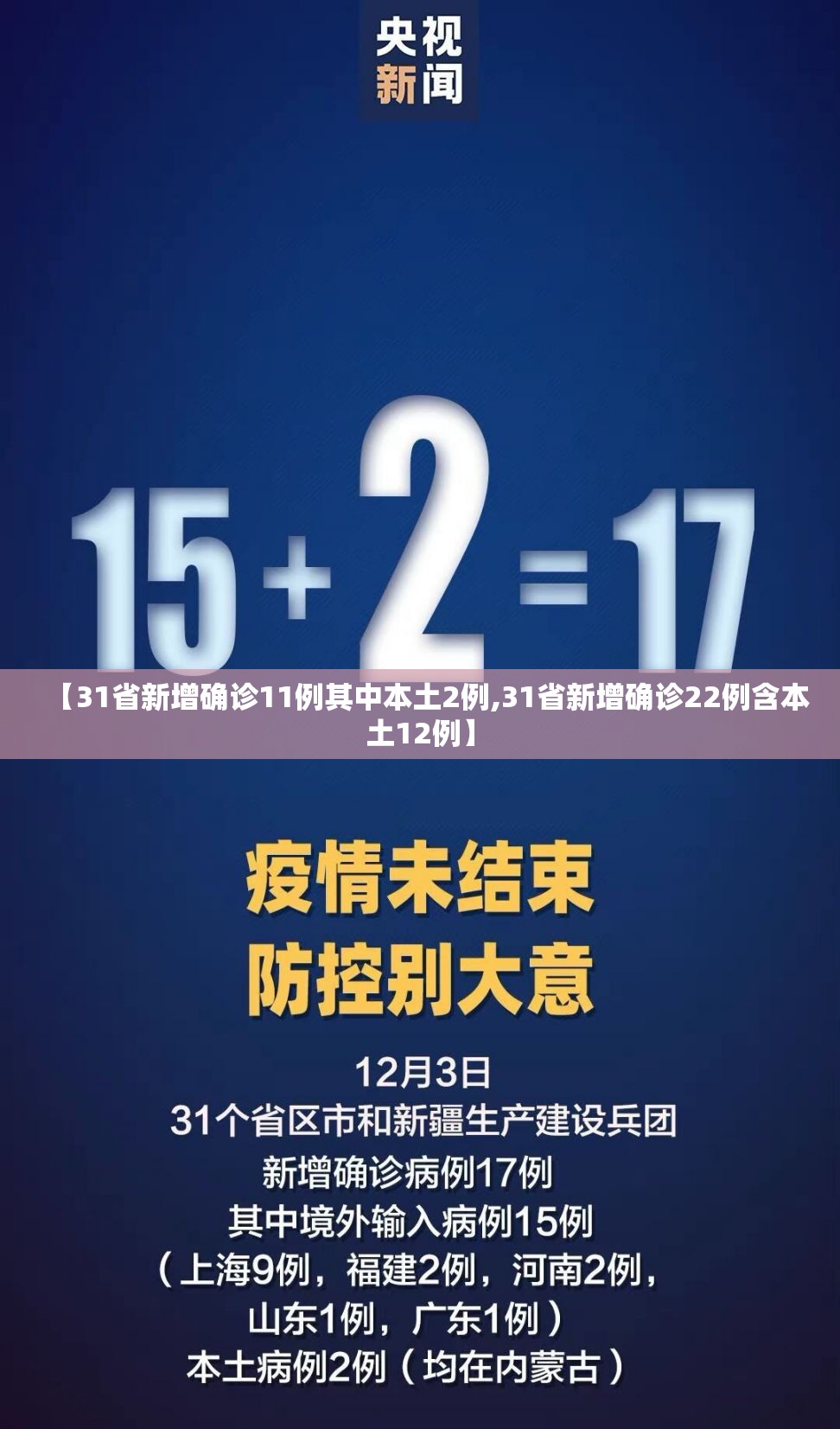 【31省新增确诊11例其中本土2例,31省新增确诊22例含本土12例】