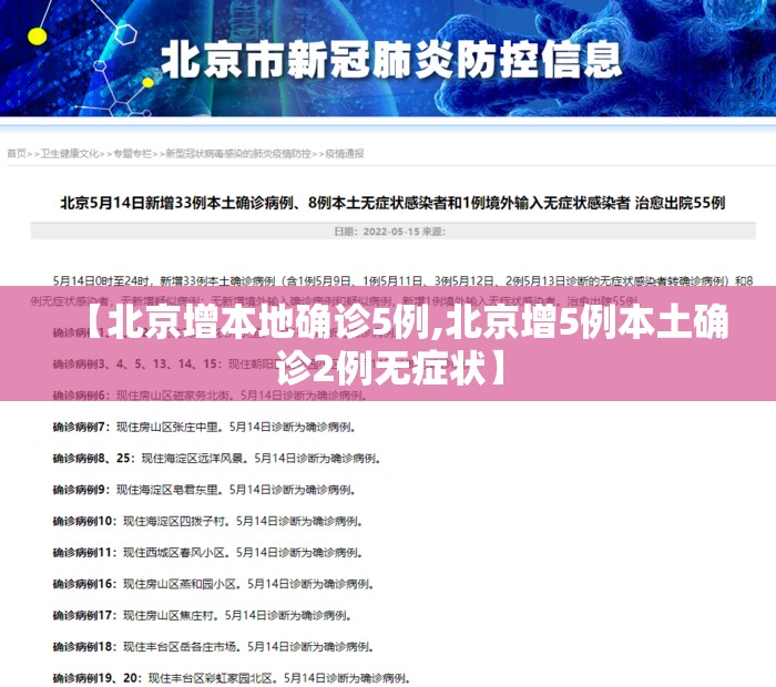 【北京增本地确诊5例,北京增5例本土确诊2例无症状】