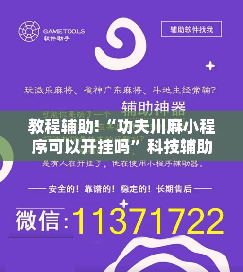 教程辅助!“功夫川麻小程序可以开挂吗”科技辅助神器手机版