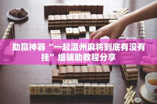 助赢神器“一起温州麻将到底有没有挂”细辅助教程分享