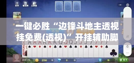 一键必胜“边锋斗地主透视挂免费(透视)”开挂辅助脚本+详细开挂安装教程