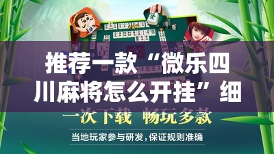 推荐一款“微乐四川麻将怎么开挂”细辅助教程分享