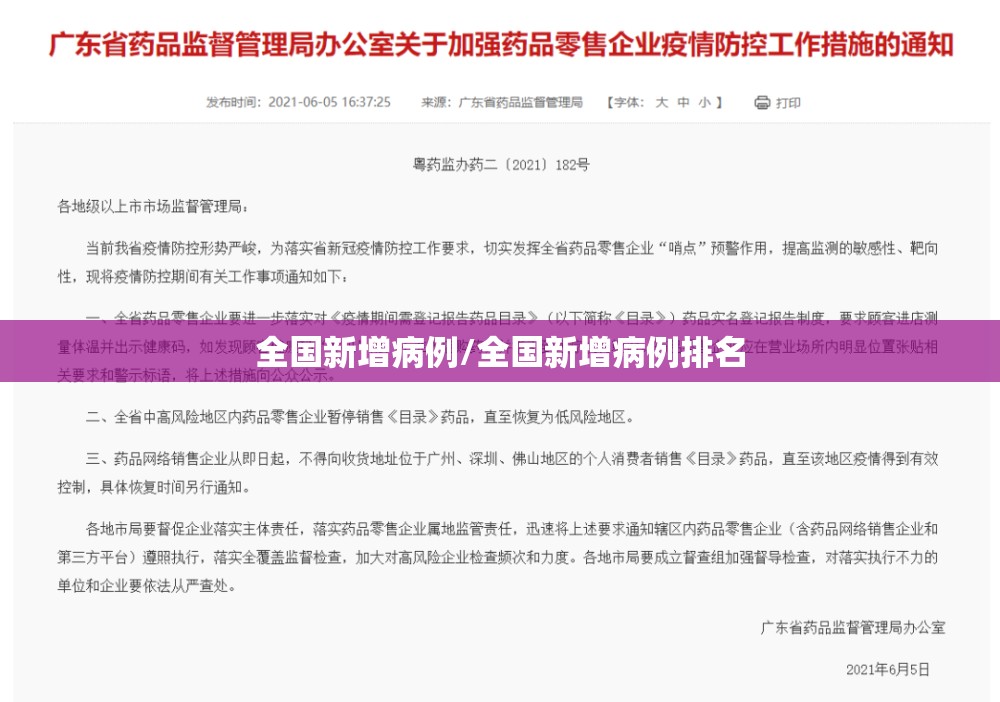 全国新增病例/全国新增病例排名