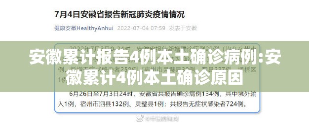 安徽累计报告4例本土确诊病例:安徽累计4例本土确诊原因