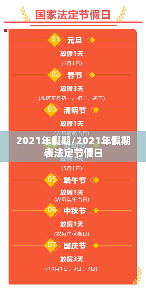 2021年假期/2021年假期表法定节假日