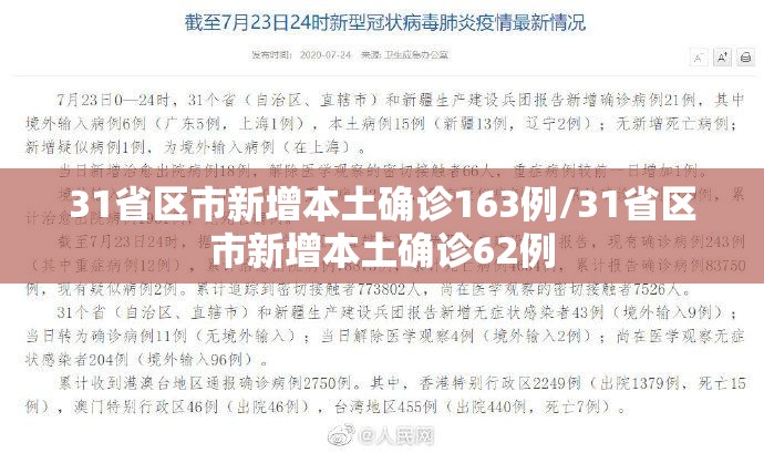 31省区市新增本土确诊163例/31省区市新增本土确诊62例