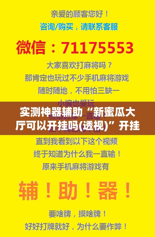 实测神器辅助“新蜜瓜大厅可以开挂吗(透视)”开挂辅助脚本+详细开挂安装教程