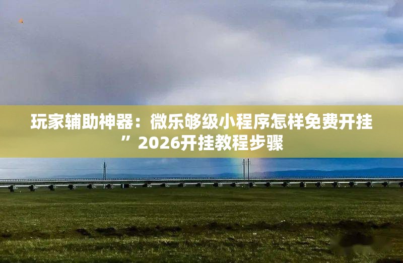 玩家辅助神器：微乐够级小程序怎样免费开挂”2026开挂教程步骤