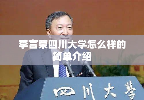 李言荣四川大学怎么样的简单介绍
