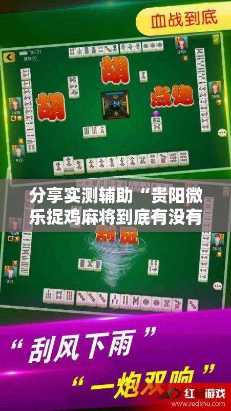 分享实测辅助“贵阳微乐捉鸡麻将到底有没有挂”科技辅助神器手机版