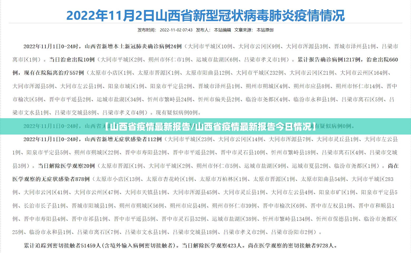 【山西省疫情最新报告/山西省疫情最新报告今日情况】