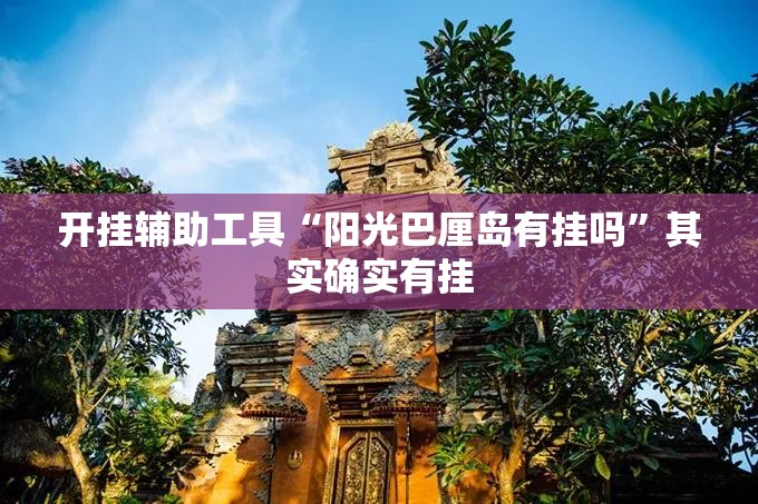 开挂辅助工具“阳光巴厘岛有挂吗”其实确实有挂