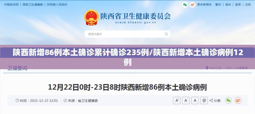 陕西新增86例本土确诊累计确诊235例/陕西新增本土确诊病例12例