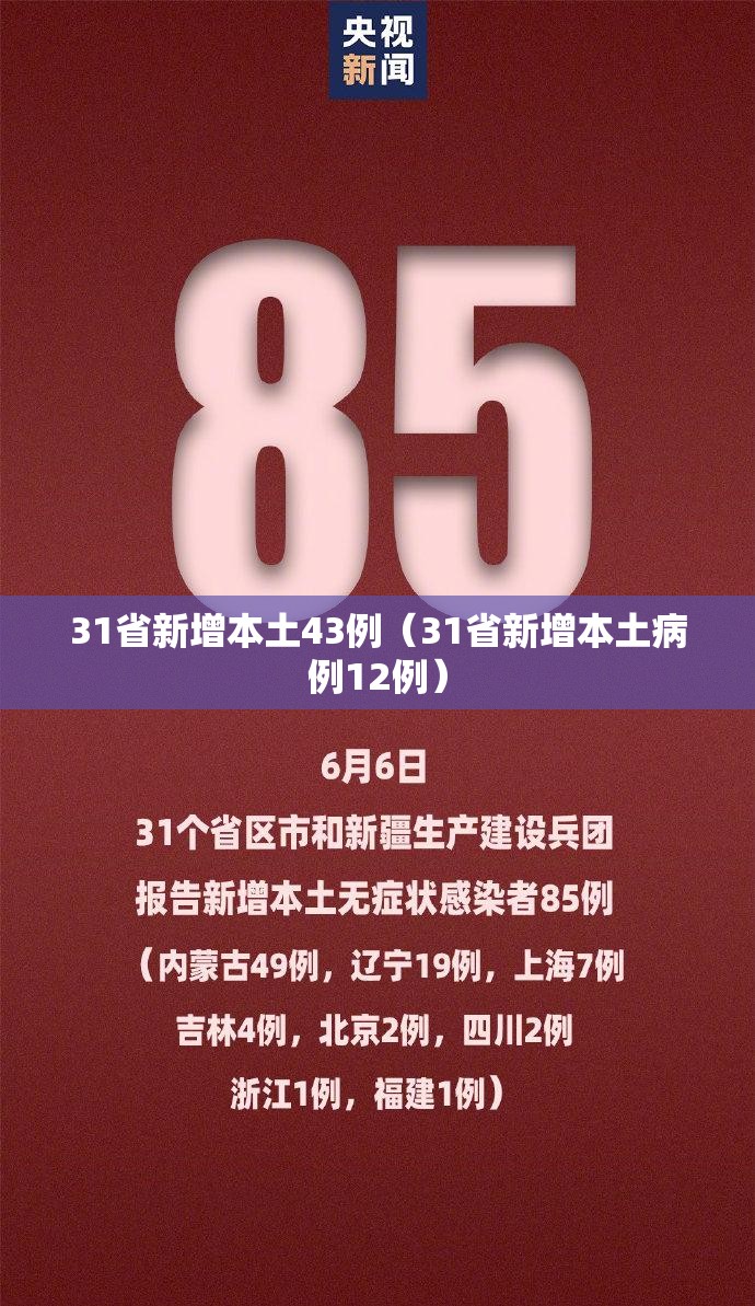 31省新增本土43例(31省新增本土病例12例) 31省新增本土43例(31省新增本土病例12例)