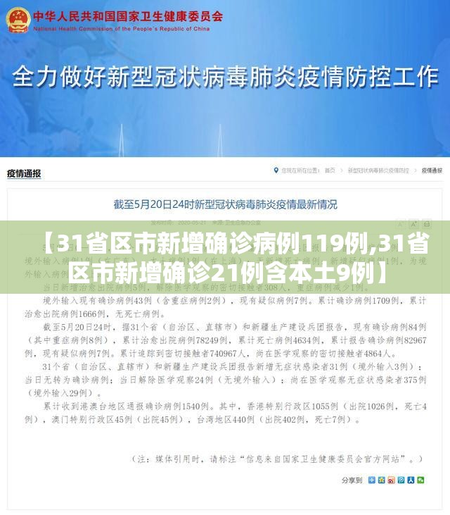 【31省区市新增确诊病例119例,31省区市新增确诊21例含本土9例】