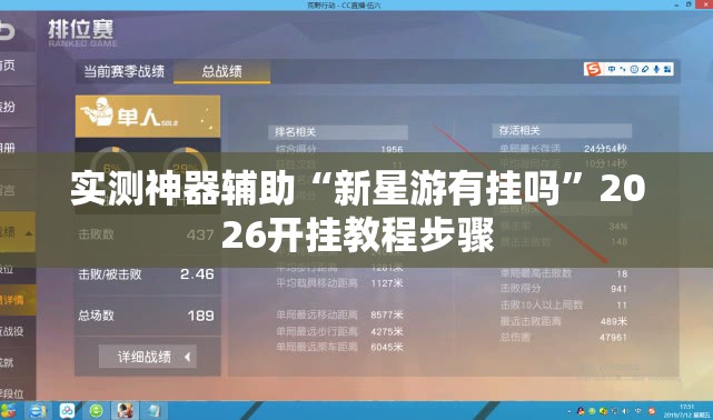 实测神器辅助“新星游有挂吗”2026开挂教程步骤