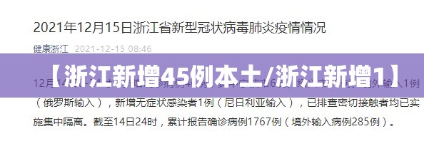 【浙江新增45例本土/浙江新增1】