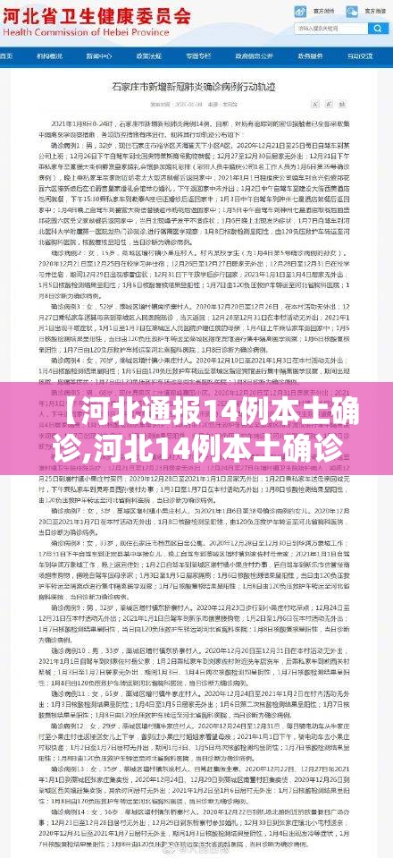 【河北通报14例本土确诊,河北14例本土确诊行动轨迹】