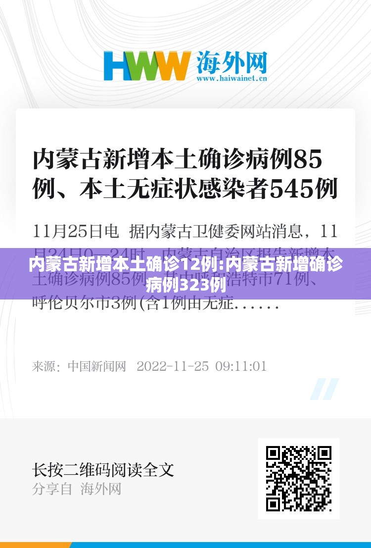内蒙古新增本土确诊12例:内蒙古新增确诊病例323例