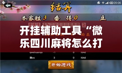 开挂辅助工具“微乐四川麻将怎么打会赢”开挂辅助脚本+详细开挂安装教程