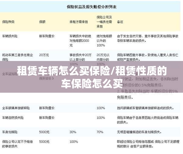 租赁车辆怎么买保险/租赁性质的车保险怎么买