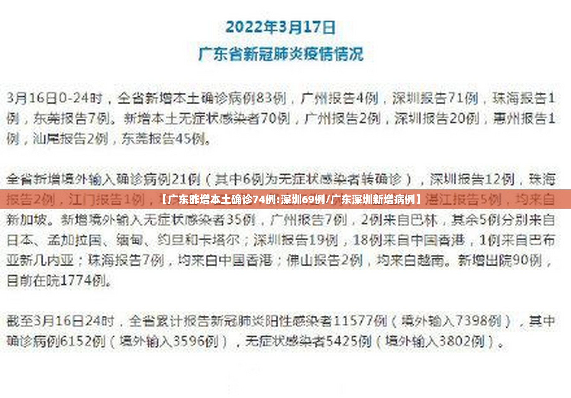 【广东昨增本土确诊74例:深圳69例/广东深圳新增病例】 【广东昨增本土确诊74例:深圳69例/广东深圳新增病例】