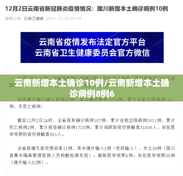 云南新增本土确诊10例/云南新增本土确诊病例8例6