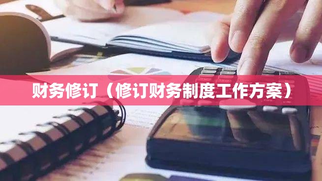 财务修订（修订财务制度工作方案）