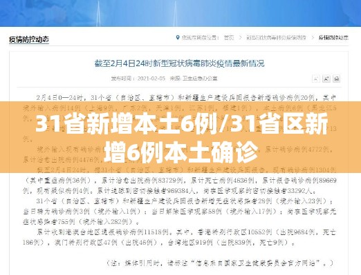 31省新增本土6例/31省区新增6例本土确诊