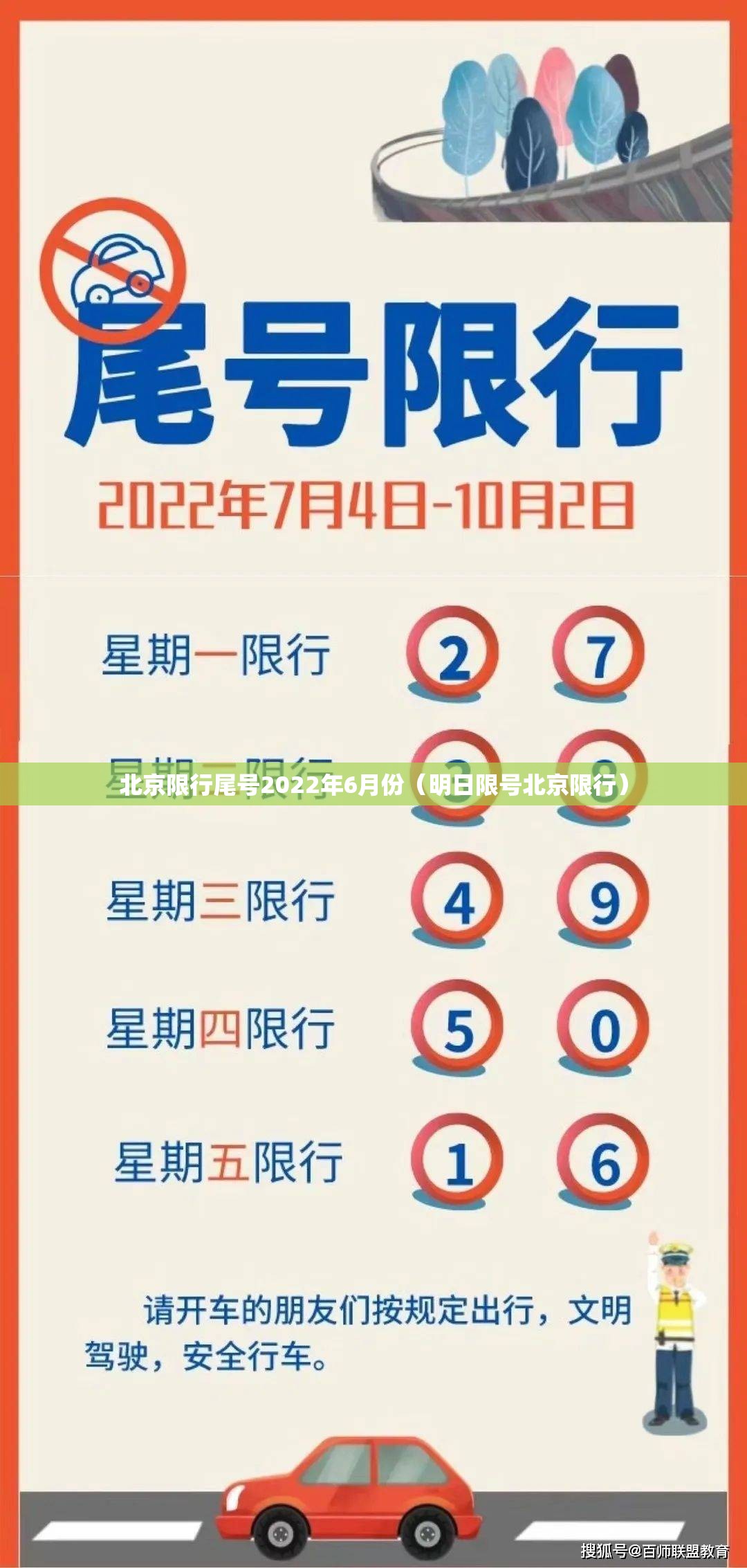 北京限行尾号2022年6月份（明日限号北京限行）