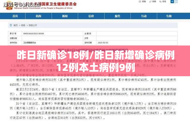 昨日新确诊18例/昨日新增确诊病例12例本土病例9例